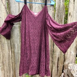 90s Goth Burgundy Dress